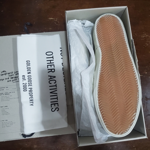Golden Goose Men's White and Brown Sneakers - Picture 1 of 2